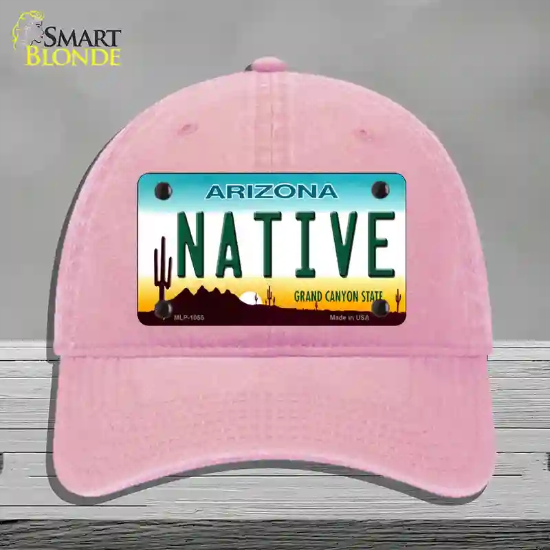 HAT12-MLP-1055 Native Arizona Novelty License Plate Hat, Unconstructed Cotton - Pink