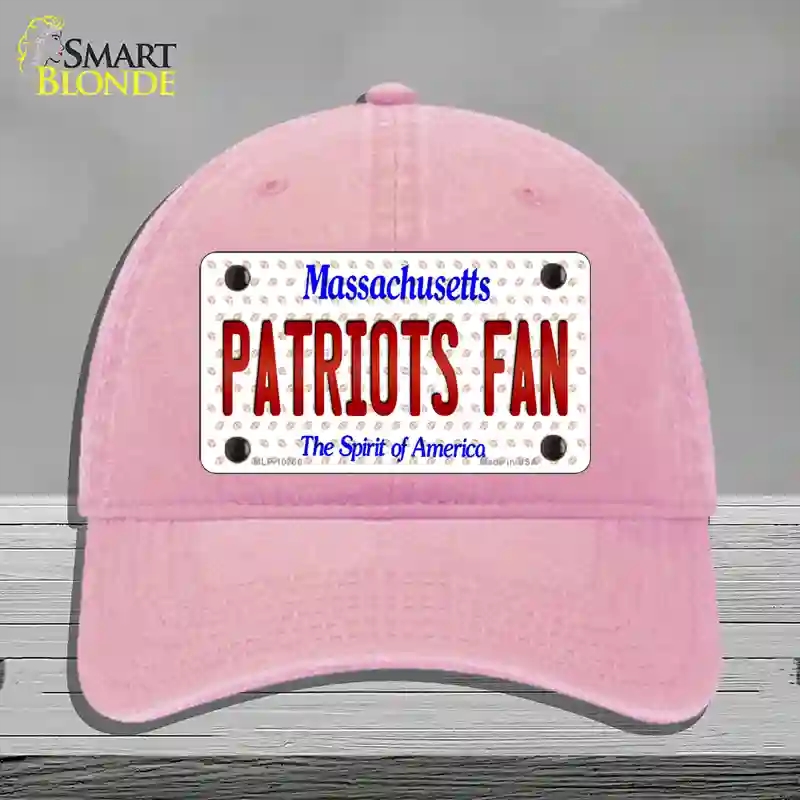 HAT12-MLP-10766 Patriots Fan Massachusetts Novelty License Plate Hat, Unconstructed Cotton - Pink
