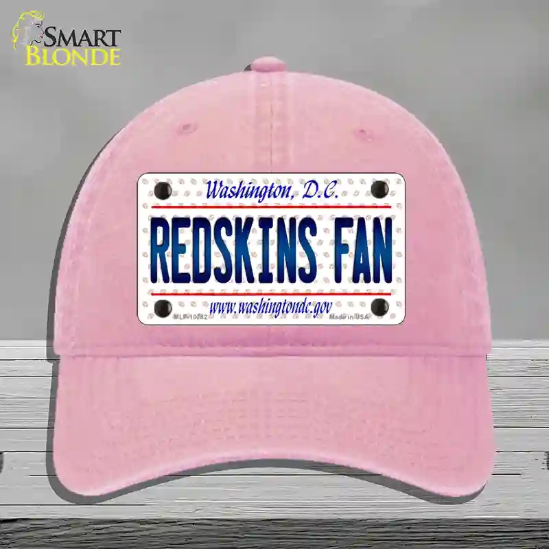 HAT12-MLP-10782 Redskins Fan Washington DC Novelty License Plate Hat, Unconstructed Cotton - Pink