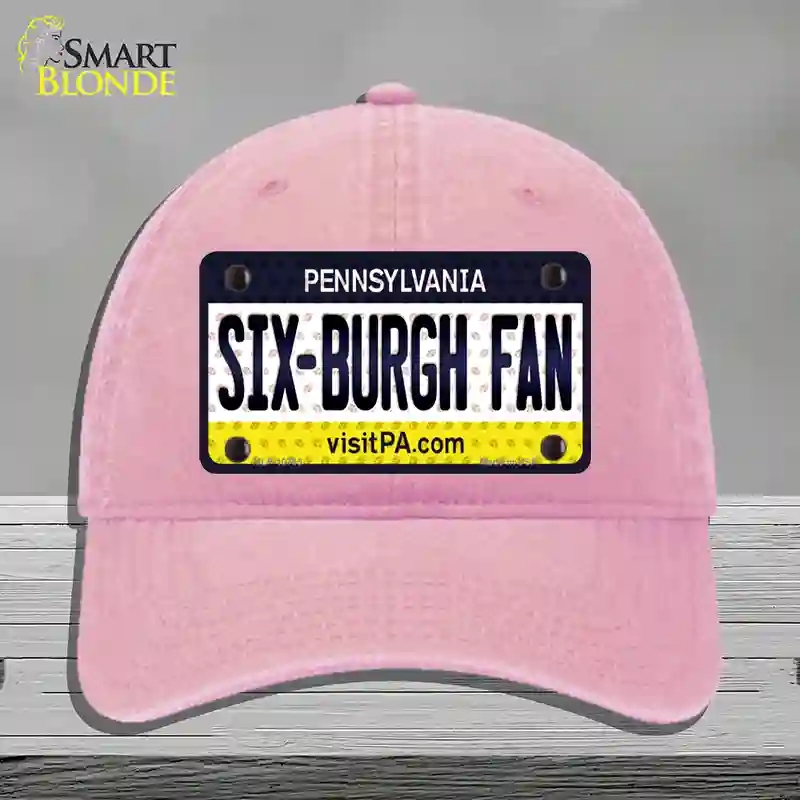 HAT12-MLP-10785 Six Burgh Fan Pennsylvania Novelty License Plate Hat, Unconstructed Cotton - Pink