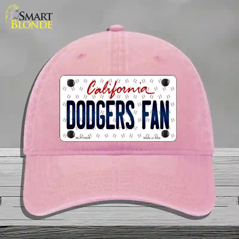 HAT12-MLP-10809 Dodgers Fan California Novelty License Plate Hat, Unconstructed Cotton - Pink