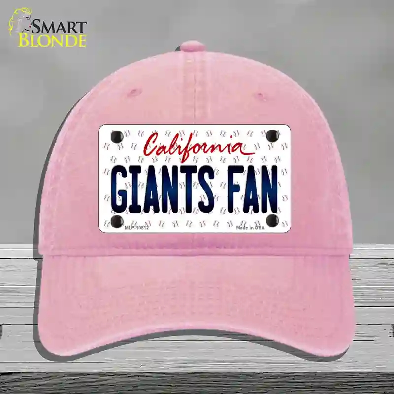 HAT12-MLP-10812 Giants Fan California Novelty License Plate Hat, Unconstructed Cotton - Pink
