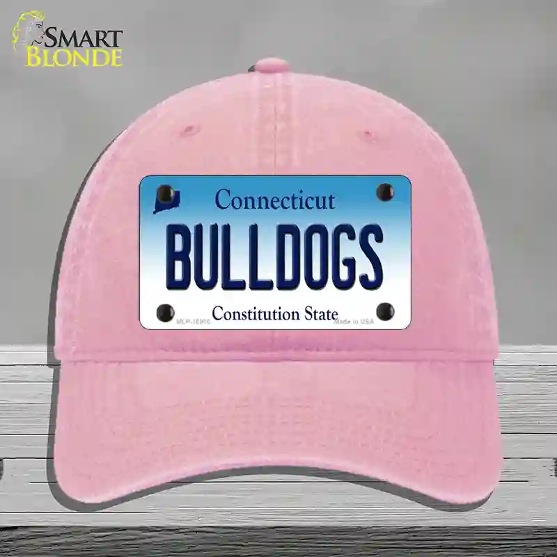 HAT12-MLP-10900 Bulldogs Connecticut Novelty License Plate Hat, Unconstructed Cotton - Pink