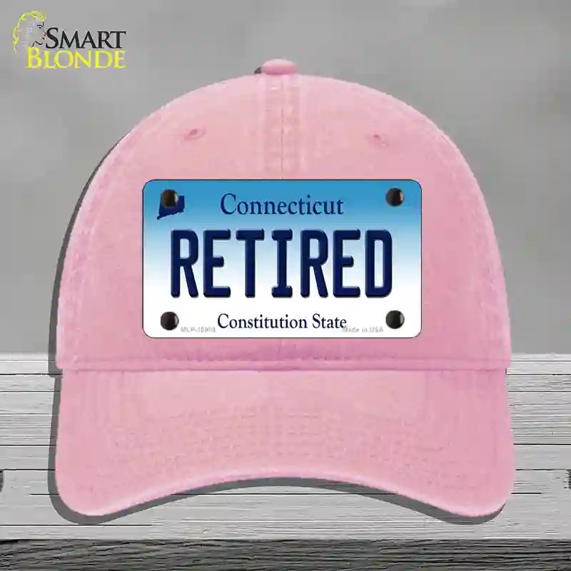 HAT12-MLP-10909 Retired Connecticut Novelty License Plate Hat, Unconstructed Cotton - Pink