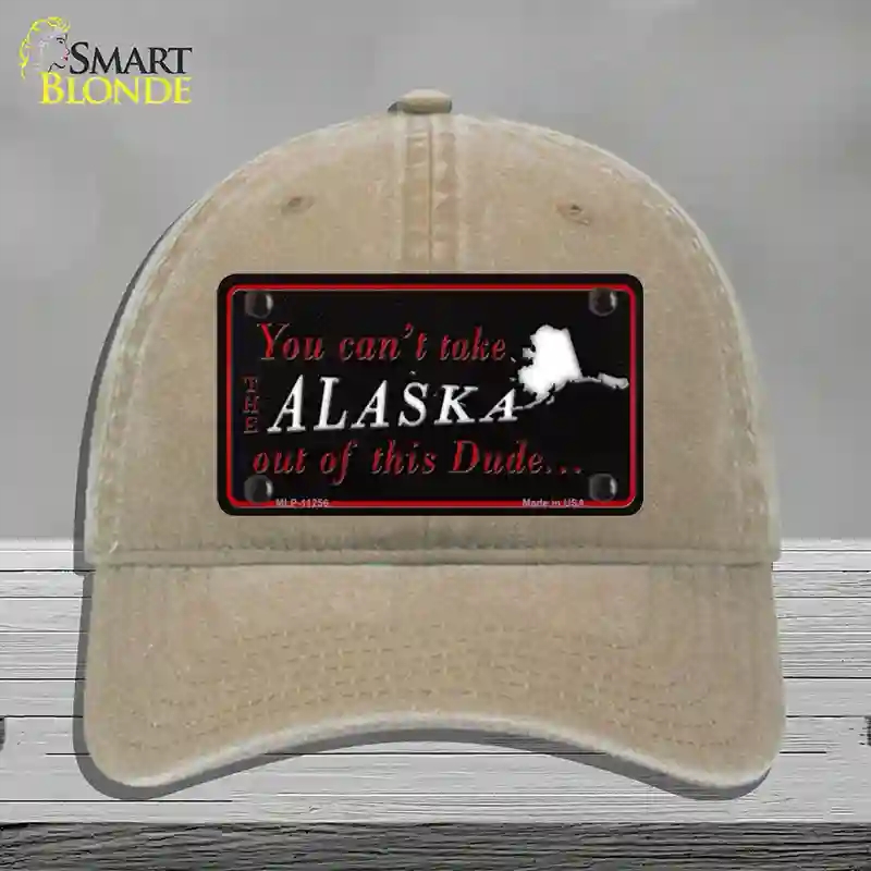 HAT09-MLP-11256 Alaska Dude Novelty License Plate Hat, Unconstructed Cotton - Khaki