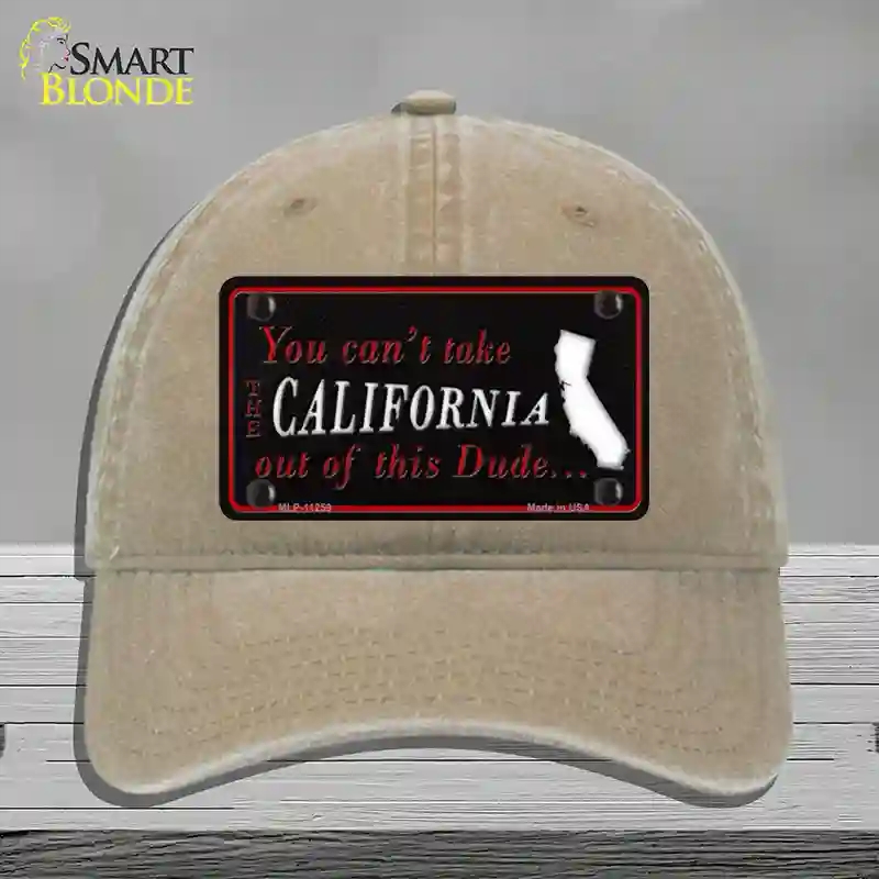 HAT09-MLP-11259 California Dude Novelty License Plate Hat, Unconstructed Cotton - Khaki