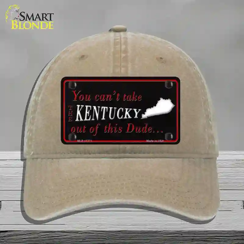 HAT09-MLP-11271 Kentucky Dude Novelty License Plate Hat, Unconstructed Cotton - Khaki