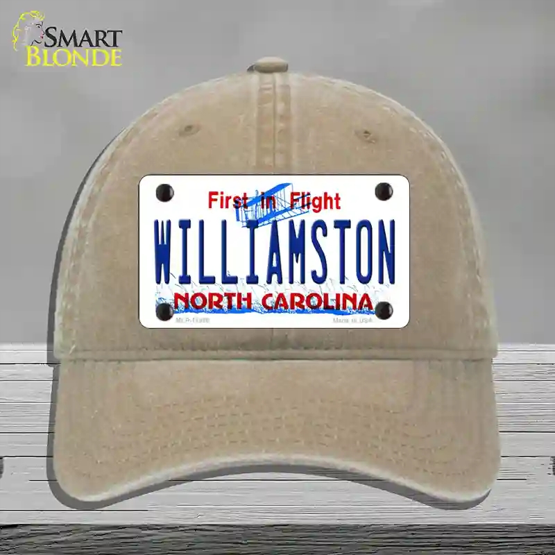 HAT09-MLP-11858 Williamston North Carolina Novelty License Plate Hat, Unconstructed Cotton - Khaki