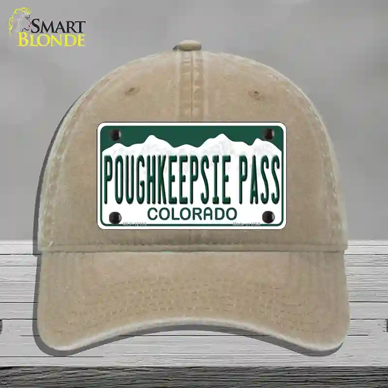 HAT09-MLP-12153 Poughkeepsie Pass Colorado Novelty License Plate Hat, Unconstructed Cotton - Khaki