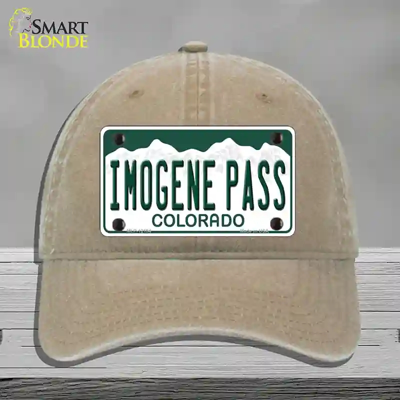 HAT09-MLP-12154 Imogene Pass Colorado Novelty License Plate Hat, Unconstructed Cotton - Khaki
