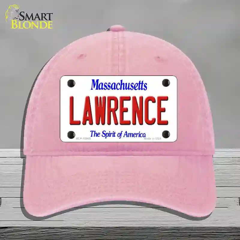 HAT12-MLP-10989 Lawrence Massachusetts Novelty License Plate Hat, Unconstructed Cotton - Pink