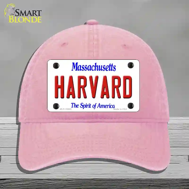 HAT12-MLP-10993 Harvard Massachusetts Novelty License Plate Hat, Unconstructed Cotton - Pink