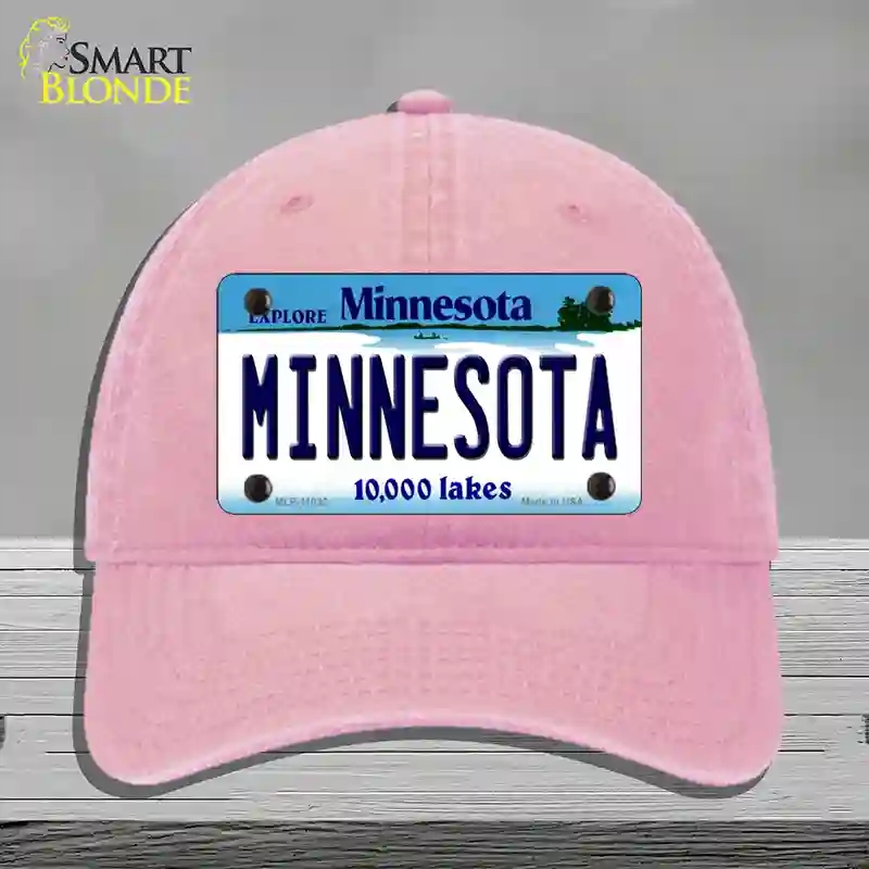 HAT12-MLP-11032 Minnesota State Novelty License Plate Hat, Unconstructed Cotton - Pink