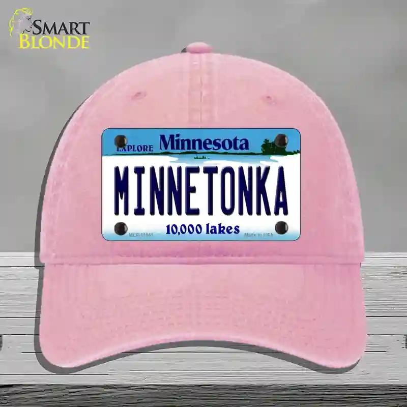 HAT12-MLP-11041 Minnetonka Minnesota State Novelty License Plate Hat, Unconstructed Cotton - Pink
