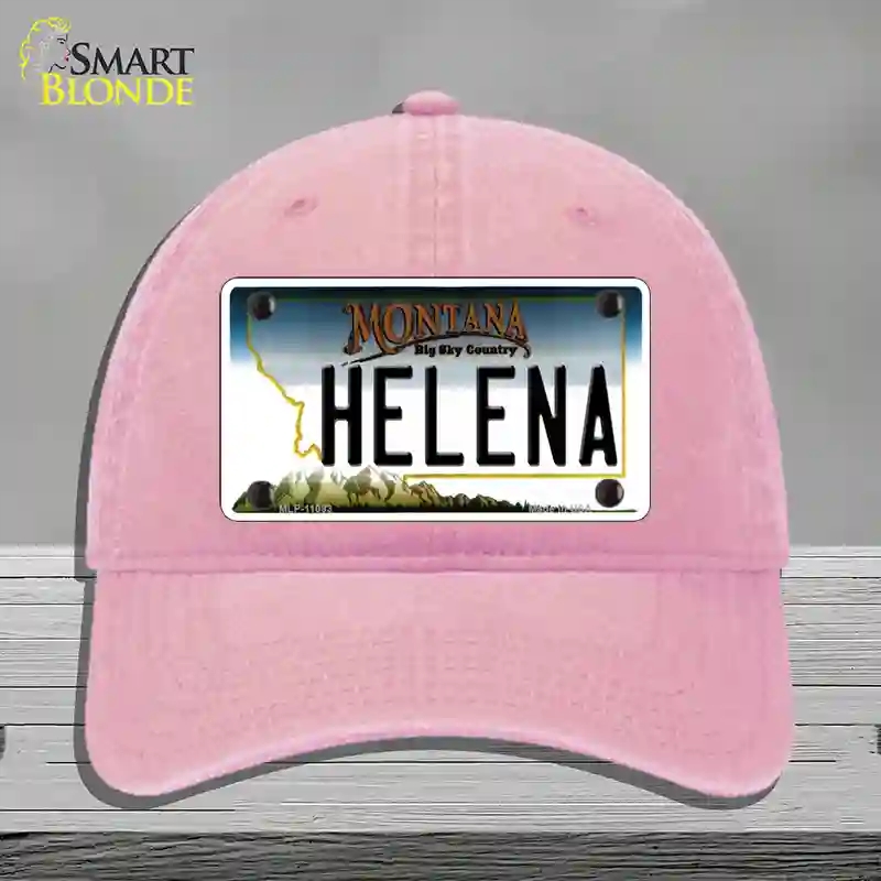 HAT12-MLP-11093 Helena Montana State Novelty License Plate Hat, Unconstructed Cotton - Pink