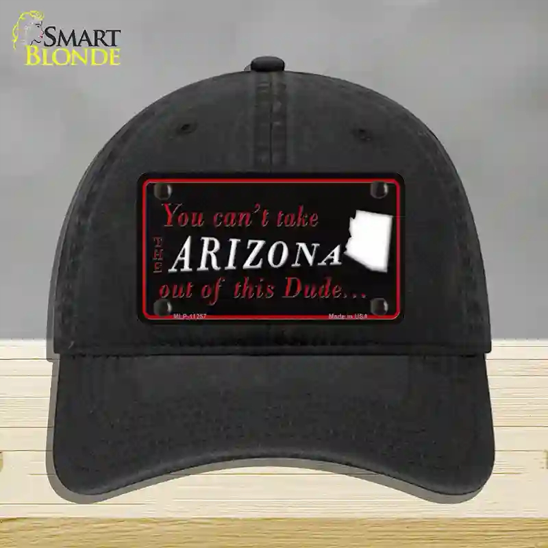 HAT07-MLP-11257 Arizona Dude Novelty License Plate Hat, Unconstructed Cotton - Black