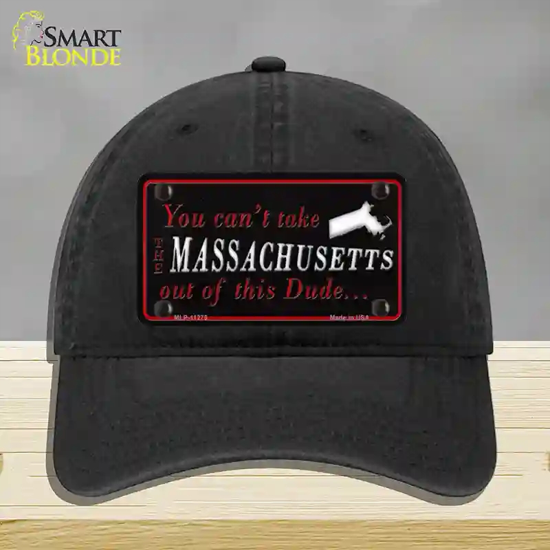 HAT07-MLP-11275 Massachusetts Dude Novelty License Plate Hat, Unconstructed Cotton - Black
