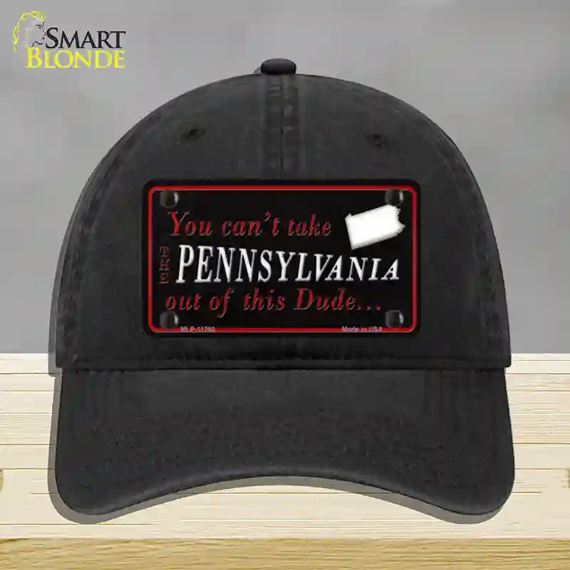 HAT07-MLP-11292 Pennsylvania Dude Novelty License Plate Hat, Unconstructed Cotton - Black