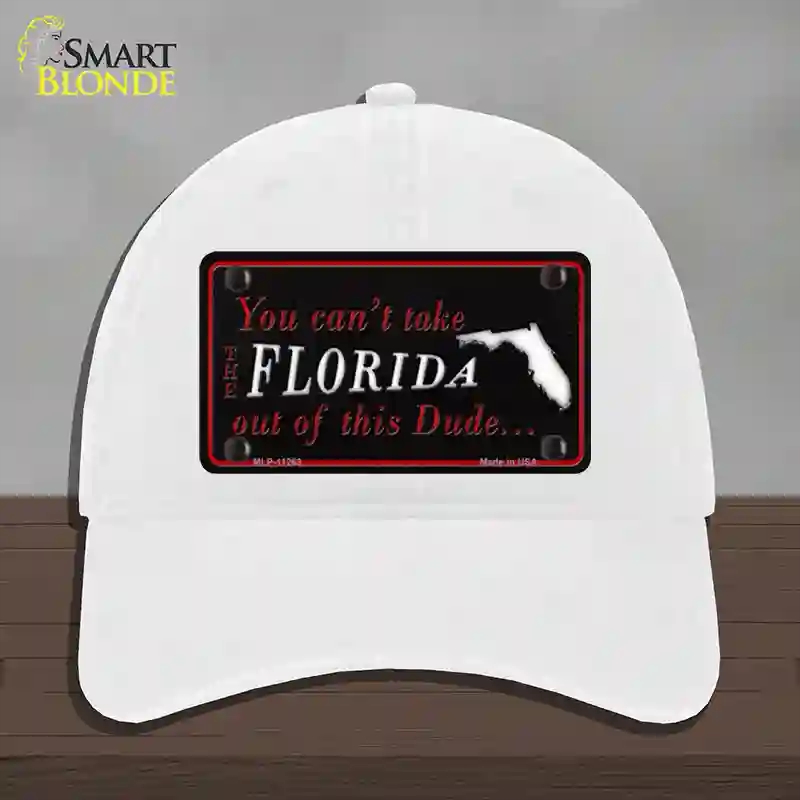 HAT14-MLP-11263 Florida Dude Novelty License Plate Hat, Unconstructed Cotton - White