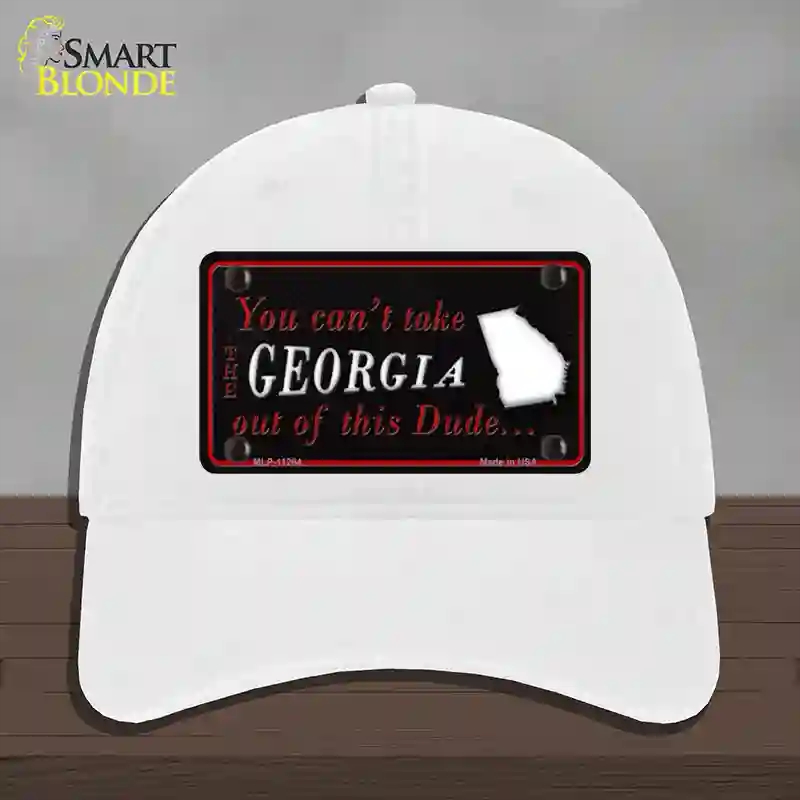 HAT14-MLP-11264 Georgia Dude Novelty License Plate Hat, Unconstructed Cotton - White