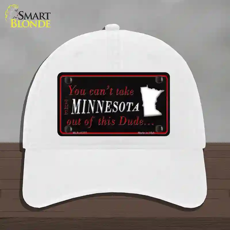 HAT14-MLP-11277 Minnesota Dude Novelty License Plate Hat, Unconstructed Cotton - White