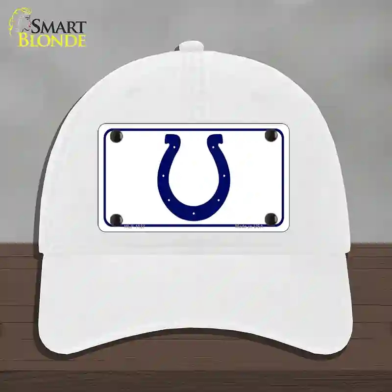 HAT14-MLP-1137 Horseshoe Novelty License Plate Hat, Unconstructed Cotton - White