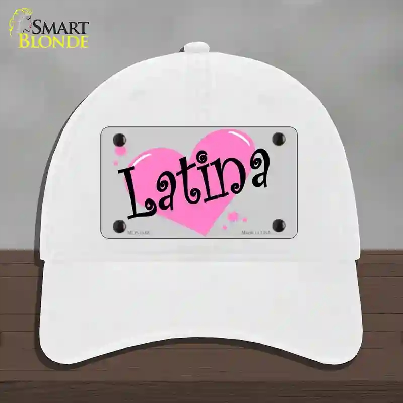 HAT14-MLP-1144 Latina Novelty License Plate Hat, Unconstructed Cotton - White