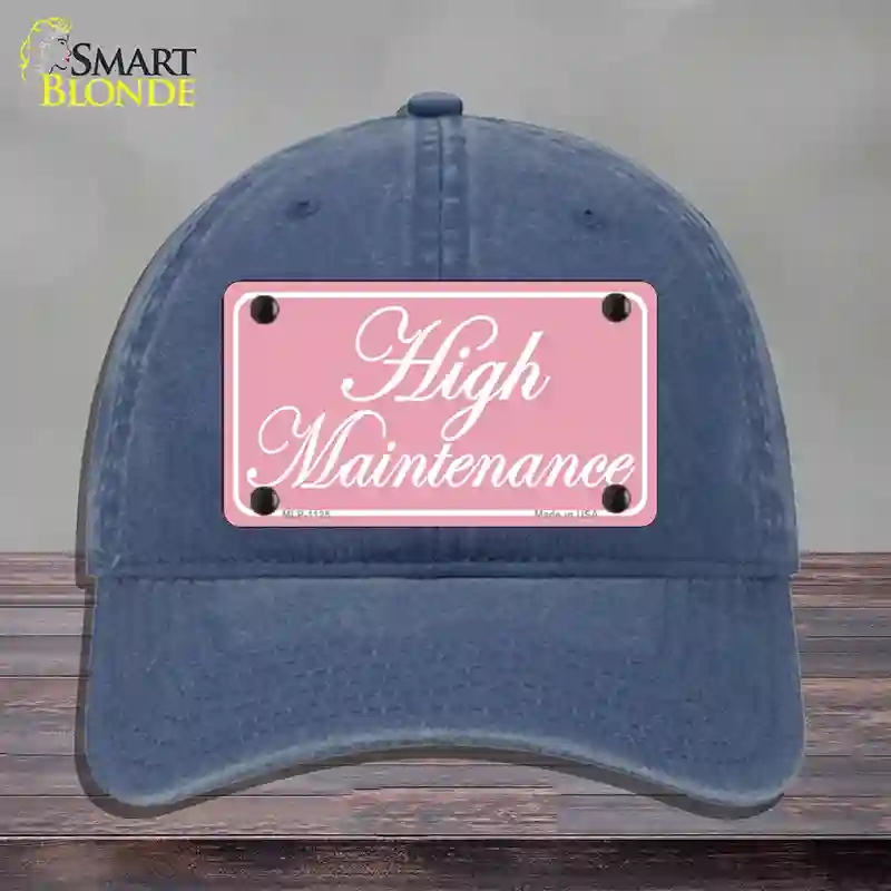 HAT11-MLP-1125 High Maintenance Novelty License Plate Hat, Unconstructed Cotton - Navy