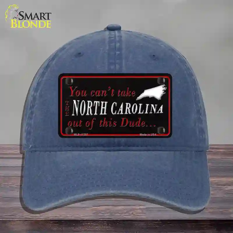 HAT11-MLP-11287 North Carolina Dude Novelty License Plate Hat, Unconstructed Cotton - Navy