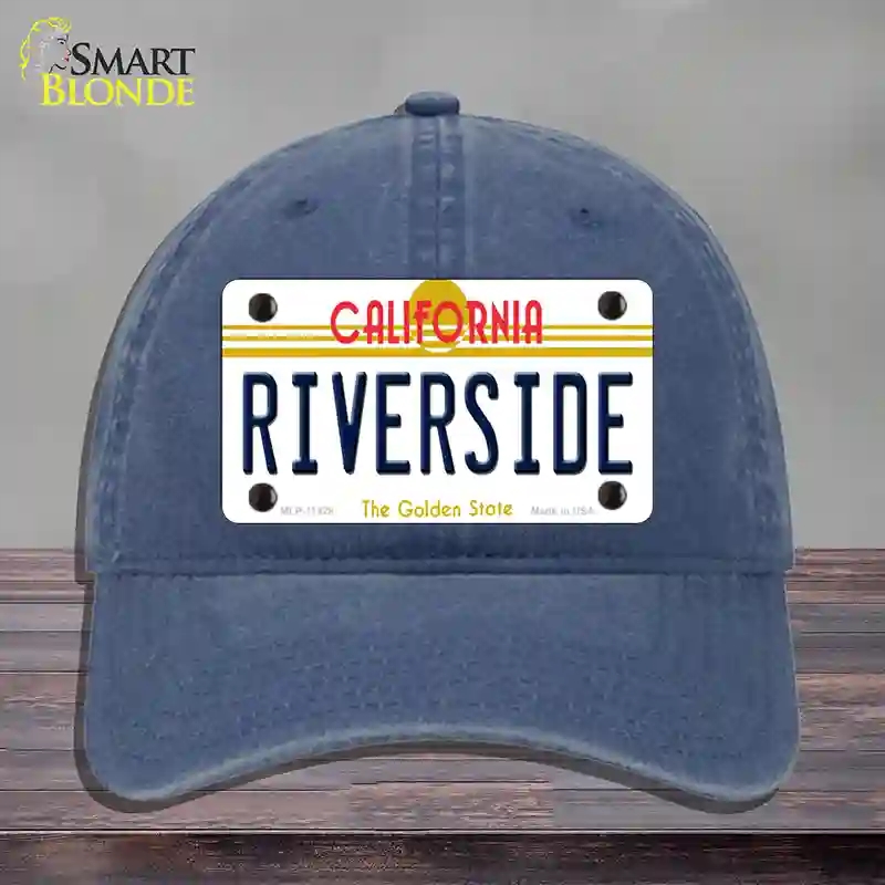 HAT11-MLP-11428 Riverside California Novelty License Plate Hat, Unconstructed Cotton - Navy