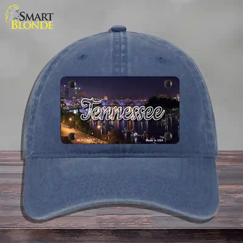HAT11-MLP-11631 Tennessee Bridge Lights State Novelty License Plate Hat, Unconstructed Cotton - Navy