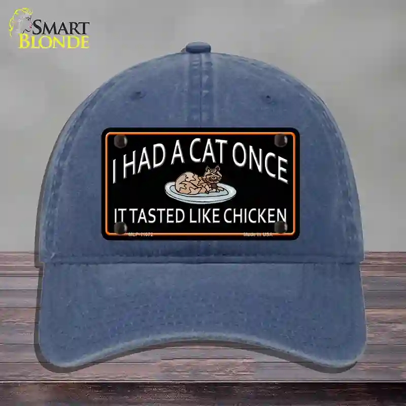 HAT11-MLP-11672 I Had a Cat Once Novelty License Plate Hat, Unconstructed Cotton - Navy