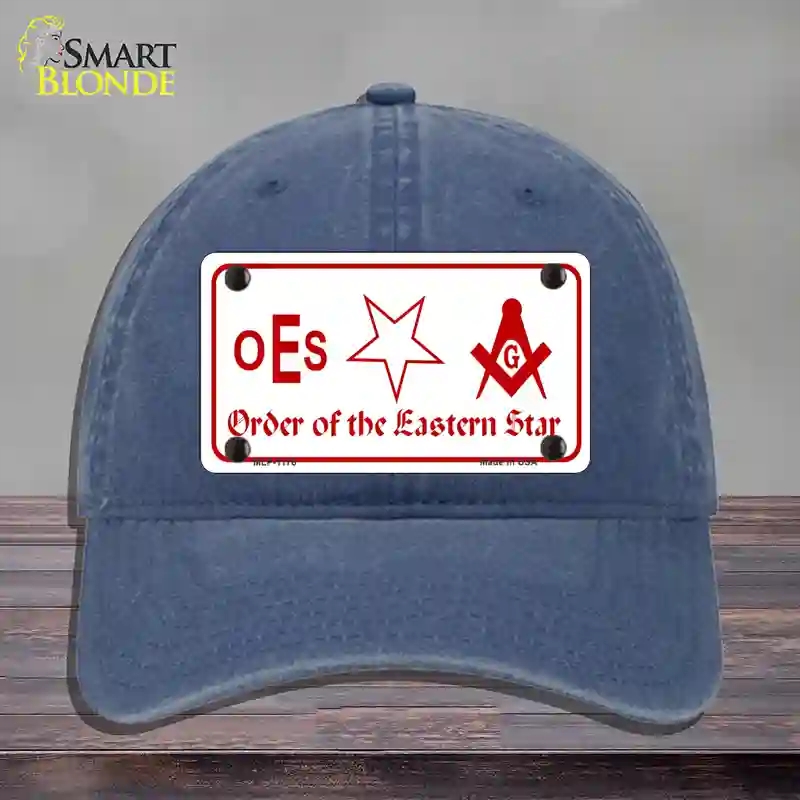HAT11-MLP-1176 Order of the Eastern Star Novelty License Plate Hat, Unconstructed Cotton - Navy