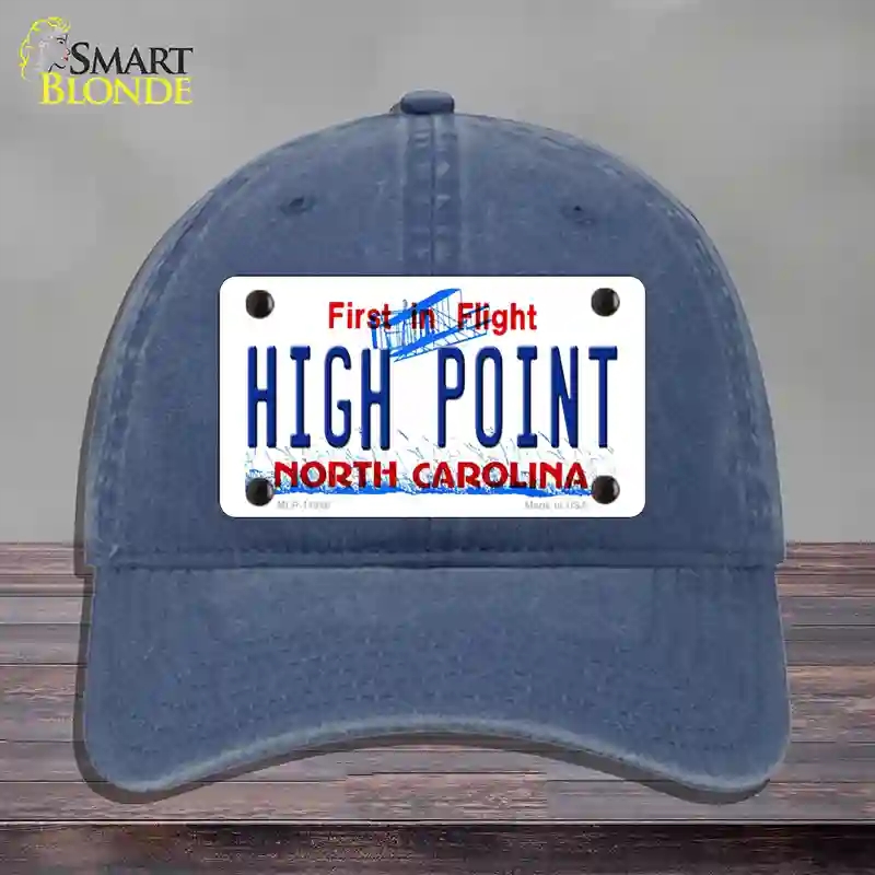 HAT11-MLP-11848 High Point North Carolina Novelty License Plate Hat, Unconstructed Cotton - Navy