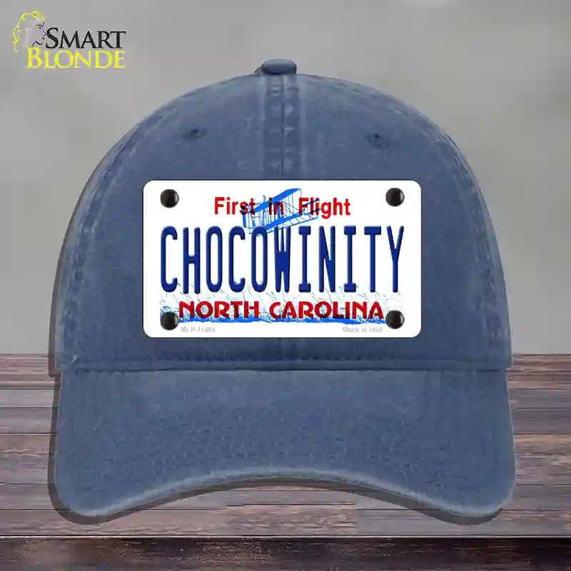 HAT11-MLP-11854 Chocowinity North Carolina Novelty License Plate Hat, Unconstructed Cotton - Navy
