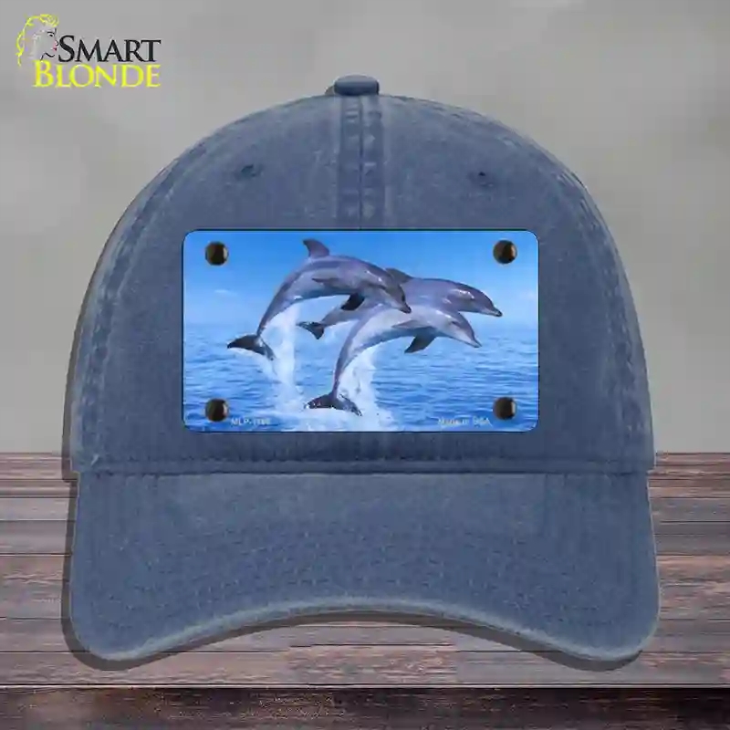 HAT11-MLP-1186 Dolphins Novelty License Plate Hat, Unconstructed Cotton - Navy