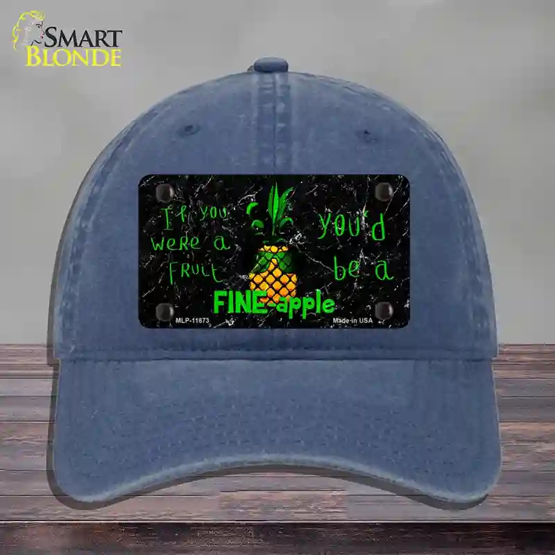HAT11-MLP-11873 Fineapple Novelty License Plate Hat, Unconstructed Cotton - Navy