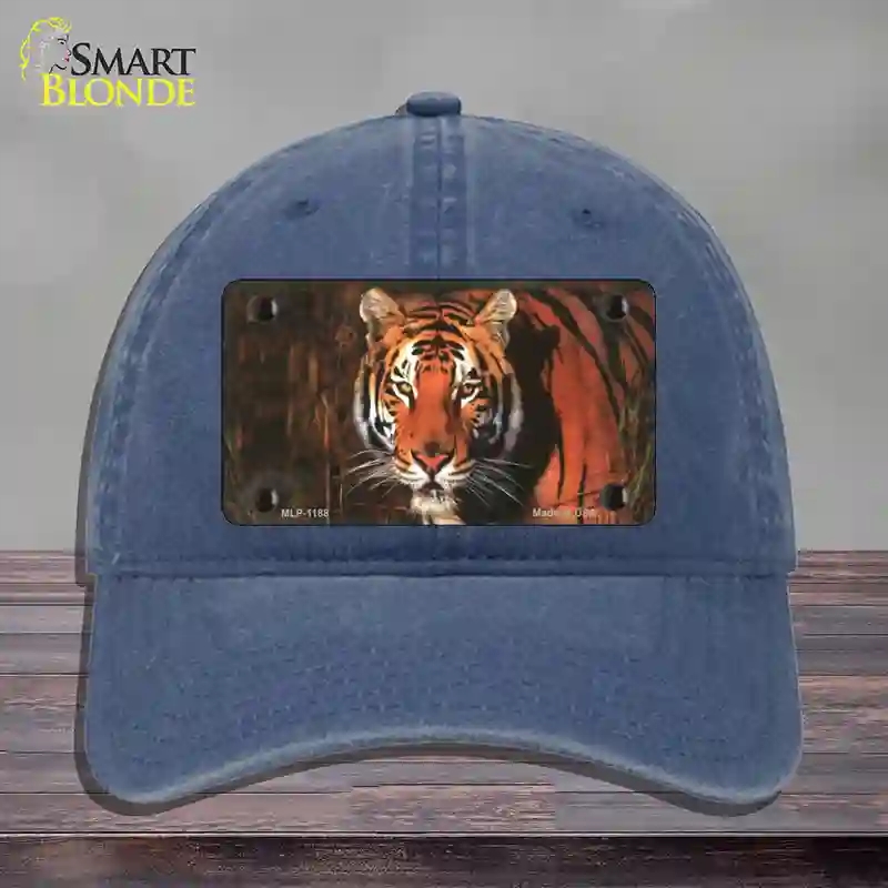 HAT11-MLP-1188 Tiger Novelty License Plate Hat, Unconstructed Cotton - Navy