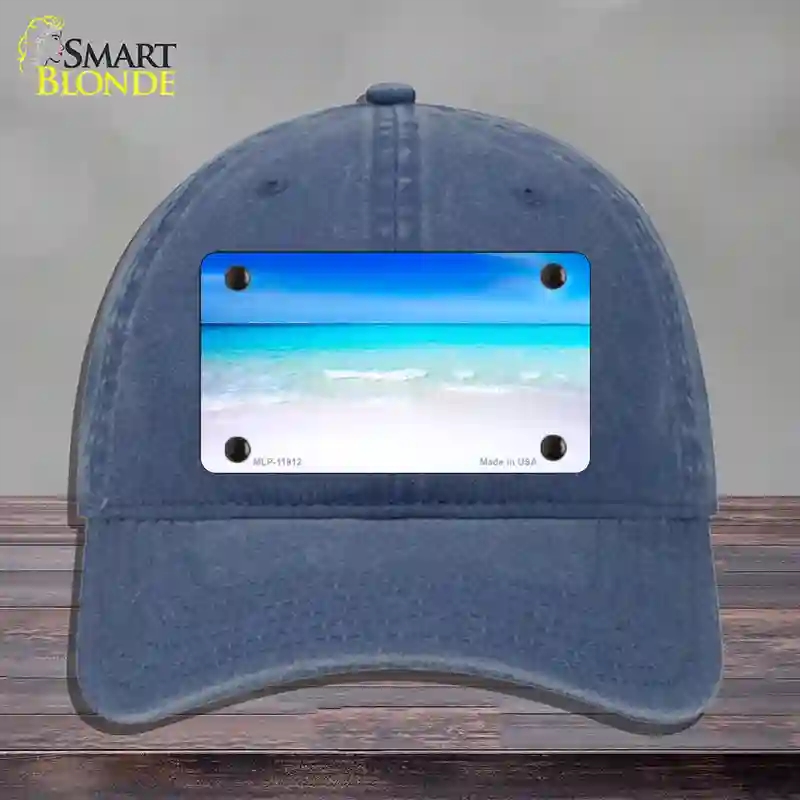 HAT11-MLP-11912 Beach Scene Novelty License Plate Hat, Unconstructed Cotton - Navy