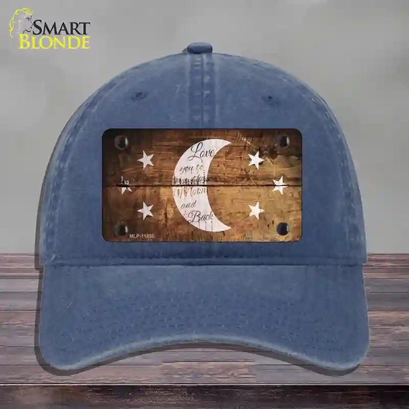 HAT11-MLP-11935 The Moon & Back Novelty License Plate Hat, Unconstructed Cotton - Navy