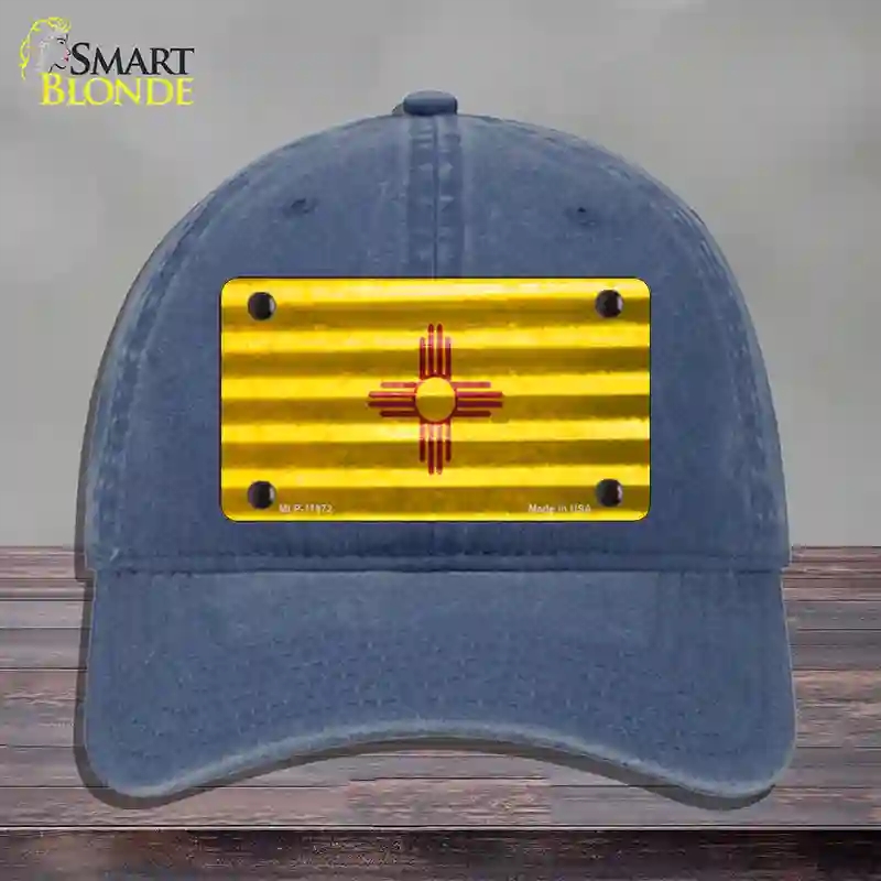 HAT11-MLP-11972   Mexico Corrugated Flag Novelty License Plate Hat, Unconstructed Cotton - Navy