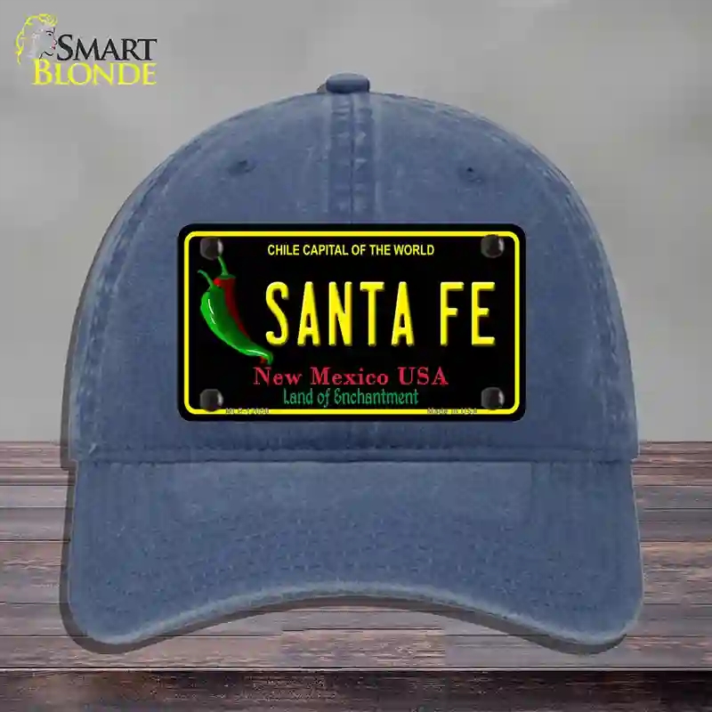 HAT11-MLP-12050 Santa Fe Black   Mexico Novelty License Plate Hat, Unconstructed Cotton - Navy