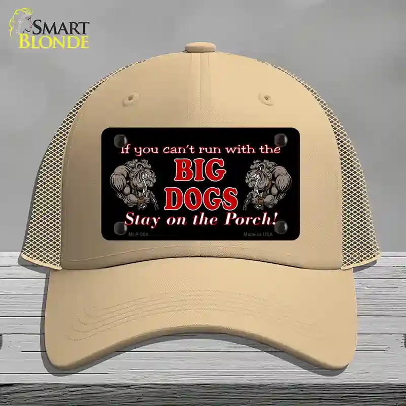 HAT15-MLP-006 Big Dogs Black Novelty License Plate Hat, Mesh - Khaki