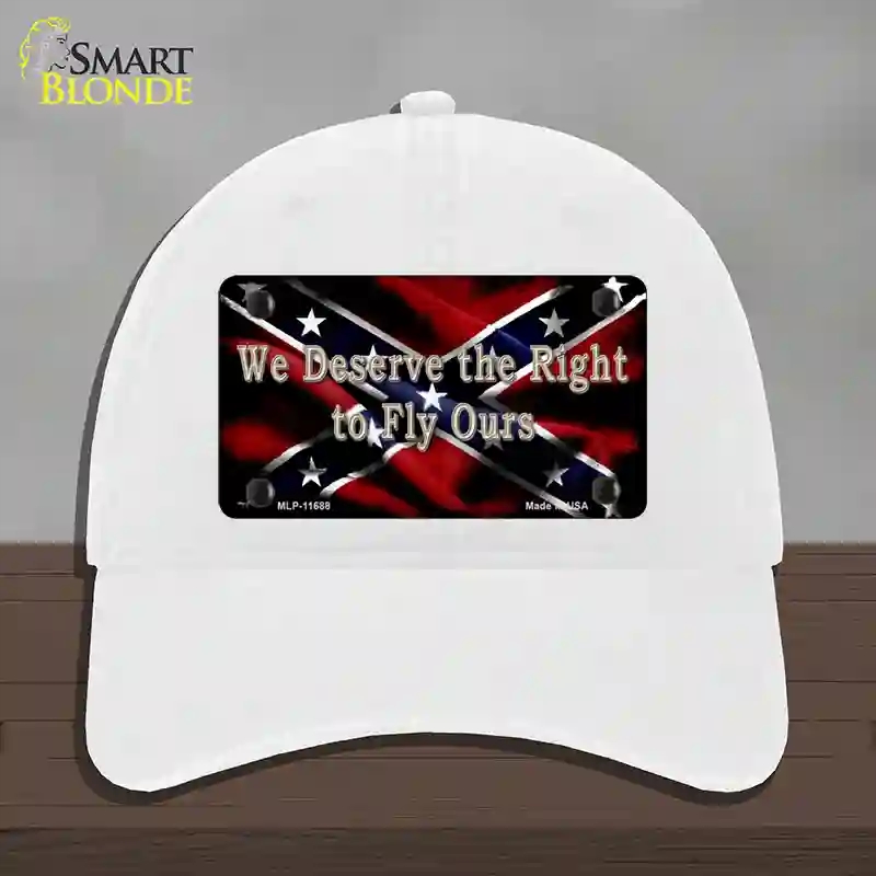 HAT14-MLP-11688 We Deserve the Right Novelty License Plate Hat, Unconstructed Cotton - White