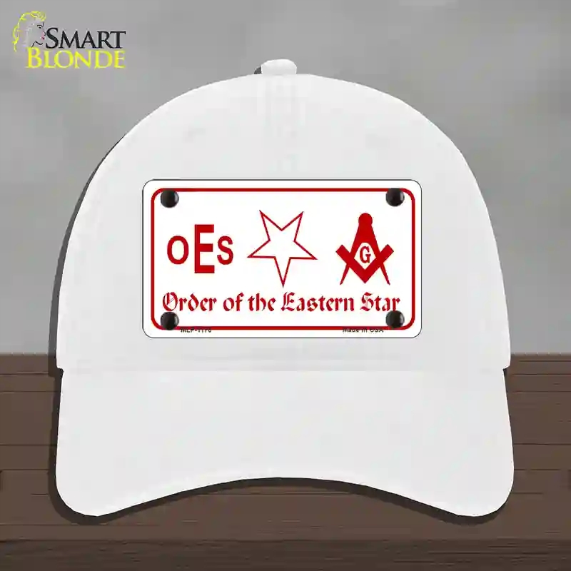 HAT14-MLP-1176 Order of the Eastern Star Novelty License Plate Hat, Unconstructed Cotton - White