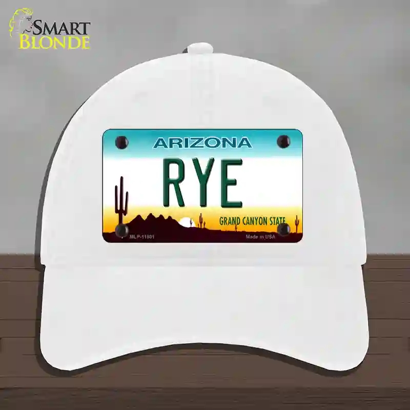 HAT14-MLP-11801 Rye Arizona Novelty License Plate Hat, Unconstructed Cotton - White