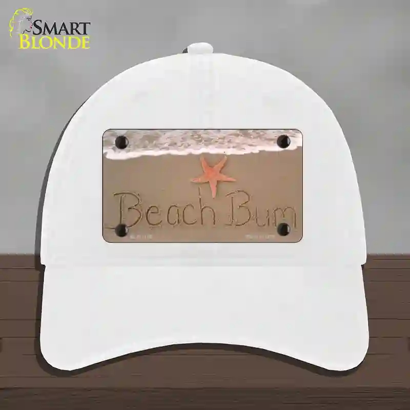 HAT14-MLP-1185 Beach Bum Novelty License Plate Hat, Unconstructed Cotton - White