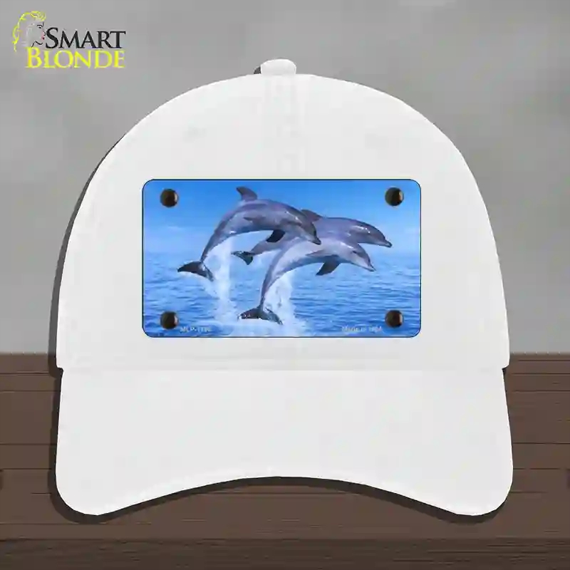 HAT14-MLP-1186 Dolphins Novelty License Plate Hat, Unconstructed Cotton - White