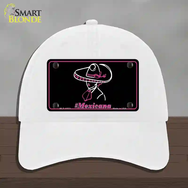 HAT14-MLP-11871 Hashtag Mexicana Novelty License Plate Hat, Unconstructed Cotton - White