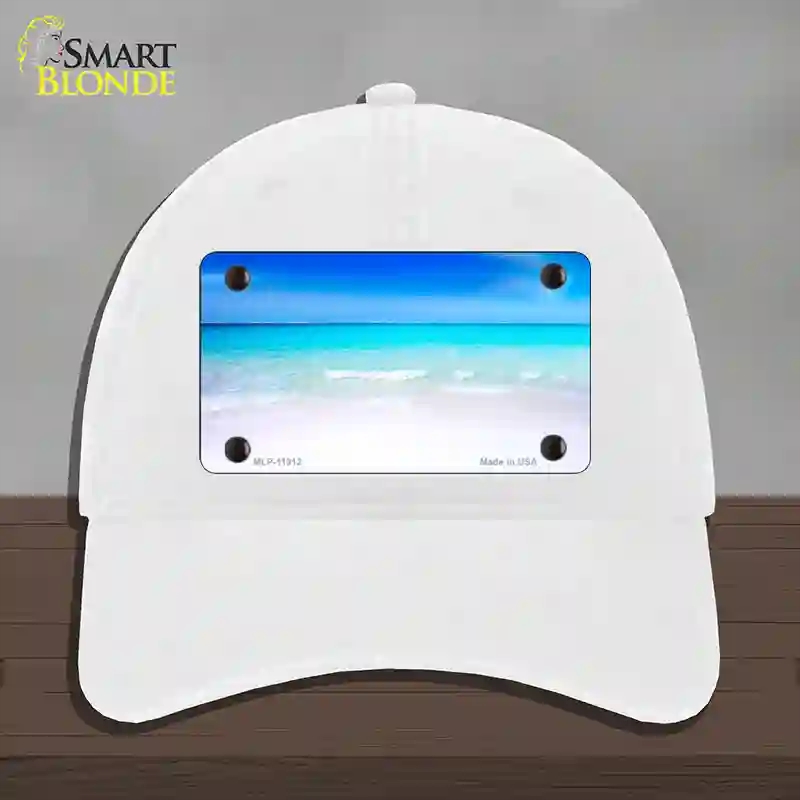 HAT14-MLP-11912 Beach Scene Novelty License Plate Hat, Unconstructed Cotton - White